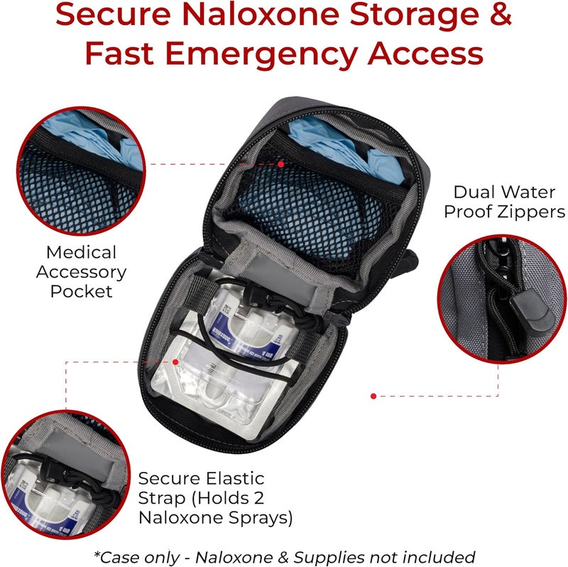 OVERDOSE KITS حقيبة مغناطيسية لنالوكسون للاستجابة للجرعة الزائدة (رمادي، مفرد) - نالوكسون غير متضمن - Image 3